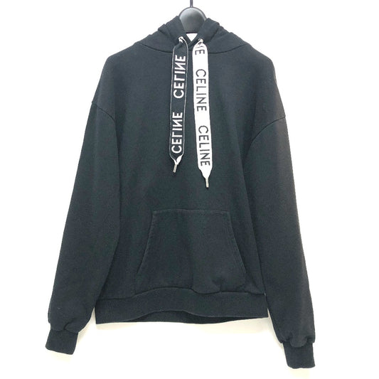 CELINE 2Y468670Q ロゴ紐 フード フーディー スウェット アパレル パーカー コットン メンズ ブラック - brandshop-reference