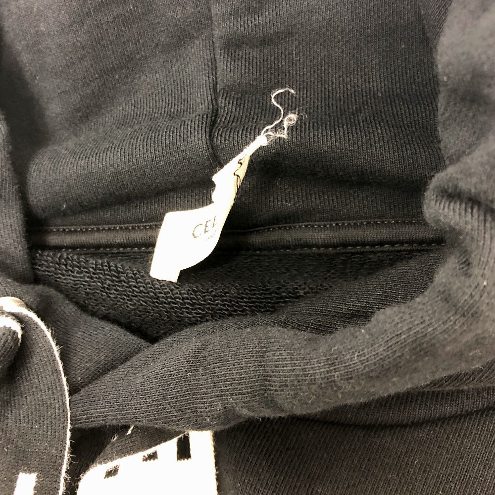 CELINE 2Y468670Q ロゴ紐 フード フーディー スウェット アパレル パーカー コットン メンズ ブラック - brandshop-reference