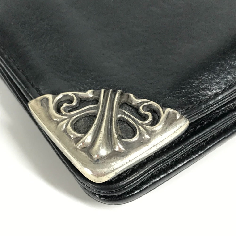 Hati krom tunggal lipat lng sngl fld tips bifold dompet panjang dompet panjang kulit dompet unisex hitam