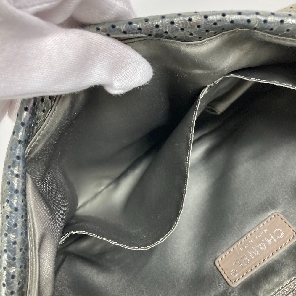 Chanel menumbuk 2.55 beg perkakasan w rantai beg flap bahu beg kulit wanita kelabu logam