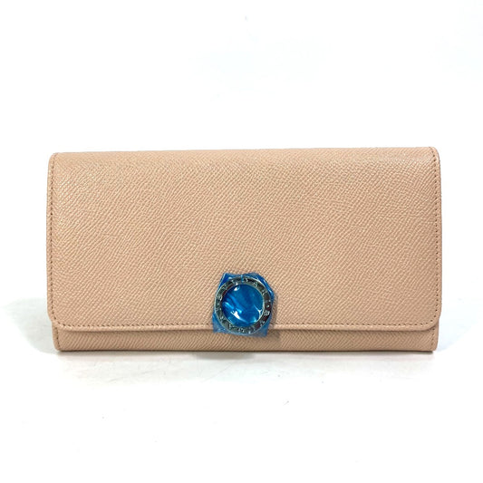 BVLGARI Bvlgari Logo Clip Bifold Wallet Leather Women's Light Pink