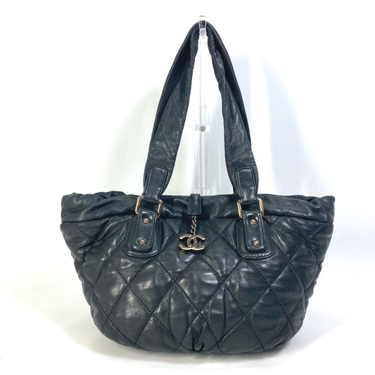 CHANEL CC ココマーク マトラッセ キルティング チェーン トートバッグ カバン 肩掛け ショルダーバッグ レザー レディース ブラック
