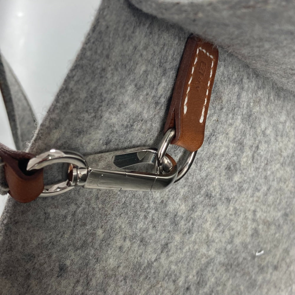 HERMES ショルダーバッグ 肩掛け カリミGM カバン ショルダーバッグ ポーチ付き トートバッグ フェルト レディース グレー