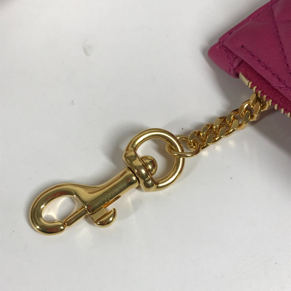 SAINT LAURENT PARIS キルティング トライアングル 三角 財布 小銭入れ ポーチ コインケース レザー レディース ピンク