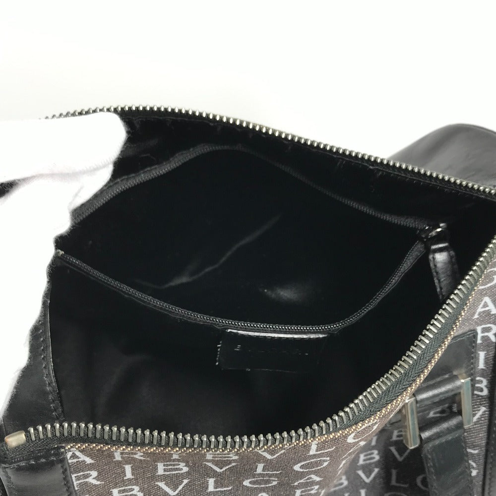 BVLGARI ロゴマニア デニム ドラム型 カバン 肩掛け ハンドバッグ キャンバス/レザー レディース - brandshop-reference
