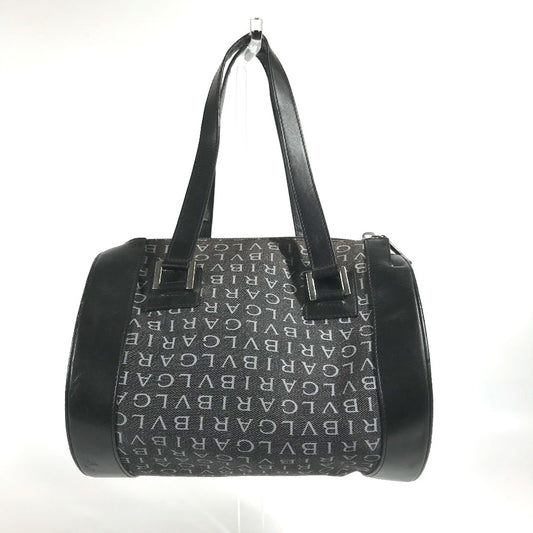 BVLGARI ロゴマニア デニム ドラム型 カバン 肩掛け ハンドバッグ キャンバス/レザー レディース - brandshop-reference