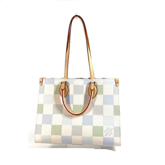 LOUIS VUITTON N40518 Pastel Damier On the Go MM Bag, Shoulder Tote Bag, 2-Way Shoulder Bag/Handbag, Damier Canvas, Women's, Pistachio White