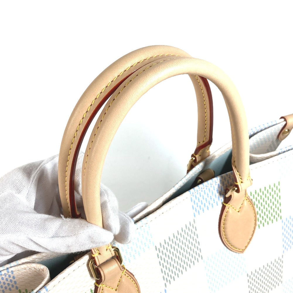 LOUIS VUITTON N40518 Pastel Damier On the Go MM Bag, Shoulder Tote Bag, 2-Way Shoulder Bag/Handbag, Damier Canvas, Women's, Pistachio White