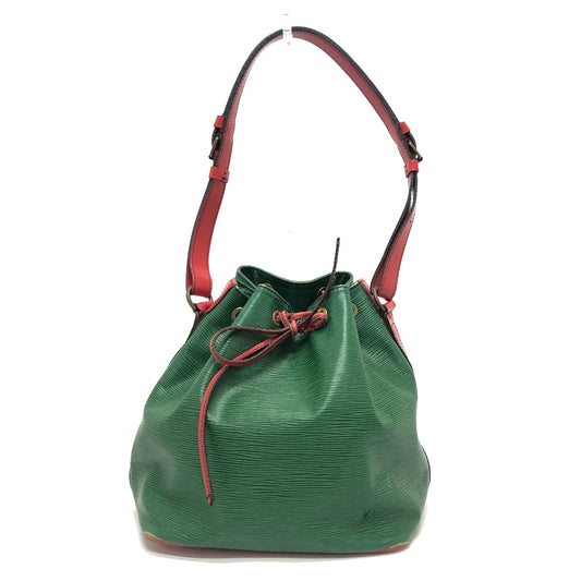 LOUIS VUITTON M44147 Epi Petit Noé Drawstring Shoulder Bag, Crossbody Bag, Epi Leather, Women's, Borneo Green x Castilian Red