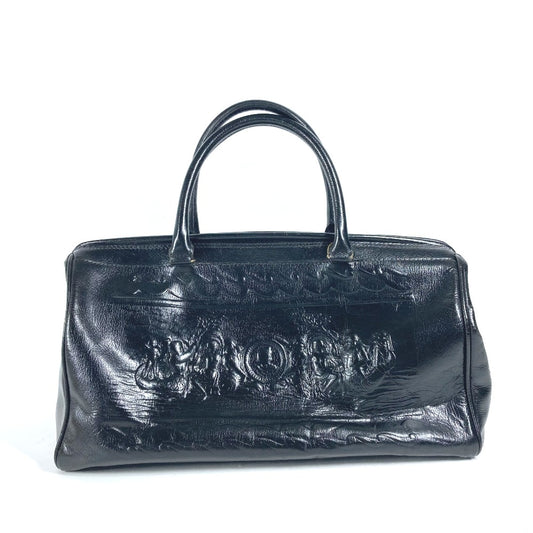 FENDI Doctor Bag Logo Shoulder Bag Handbag Leather Women's Black