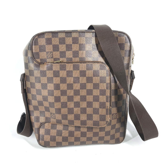 LOUIS VUITTON N41441 Damier Olaf MM Shoulder Bag, Damier Canvas, Brown, Women's, Ebene