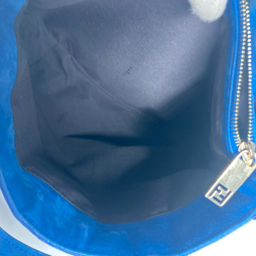 FENDI FFロゴ チェーン ハンドバッグ カバン 肩掛け ショルダーバッグ レザー レディース ブルー