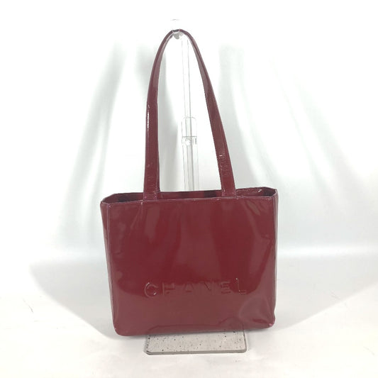 CHANEL CC Coco Mark Shoulder Bag, Enamel, Women's, Red