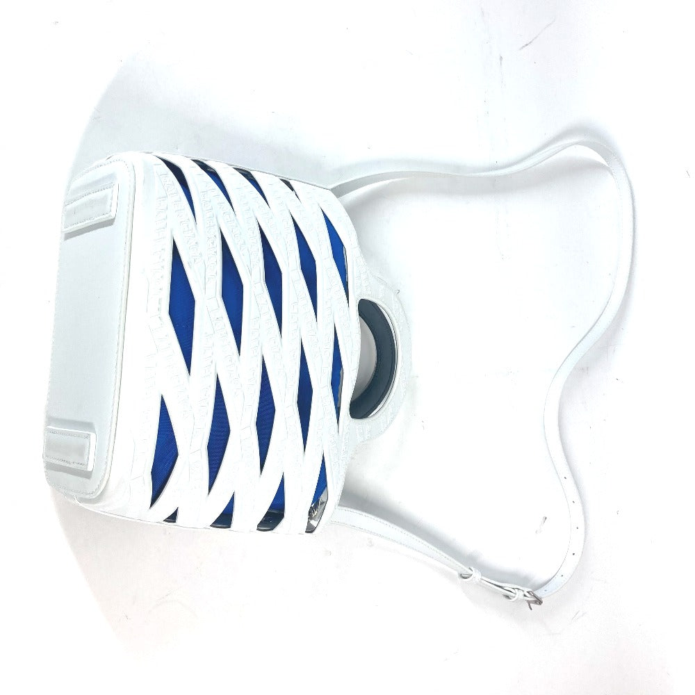 BALENCIAGA 630708 ポーチ付き 総柄 総ロゴ カバン 2WAYバッグ ショルダーバッグ 斜め掛け ハンドバッグ パテントレザー レディース ホワイト - brandshop-reference