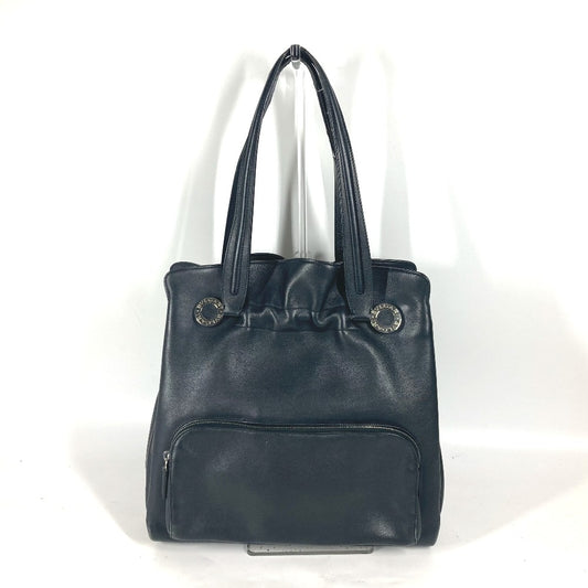 BVLGARI BVLGARI logo vertical shoulder bag with pouch, leather tote bag, women's, black