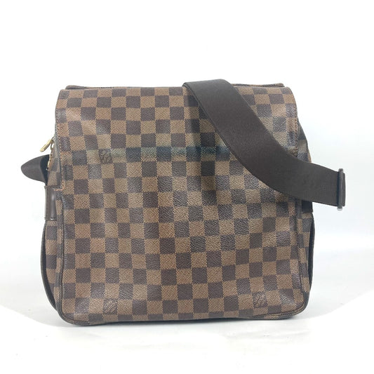 LOUIS VUITTON N45255 Damier Naviglio Crossbody Shoulder Bag in Damier Canvas, Ebene Brown, Women's