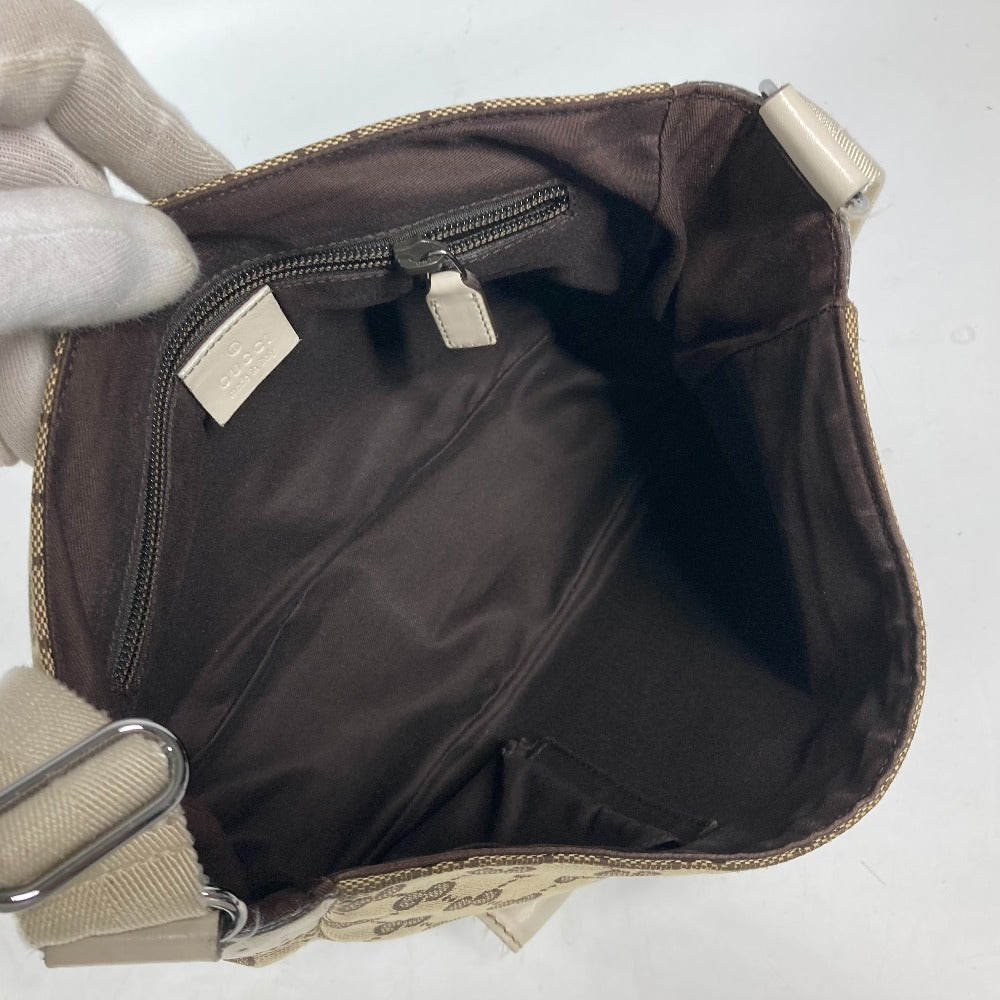 GUCCI 145858 GG カバン フラップ 斜め掛け ショルダーバッグ GGキャンバス/レザー ユニセックス ベージュ - brandshop-reference