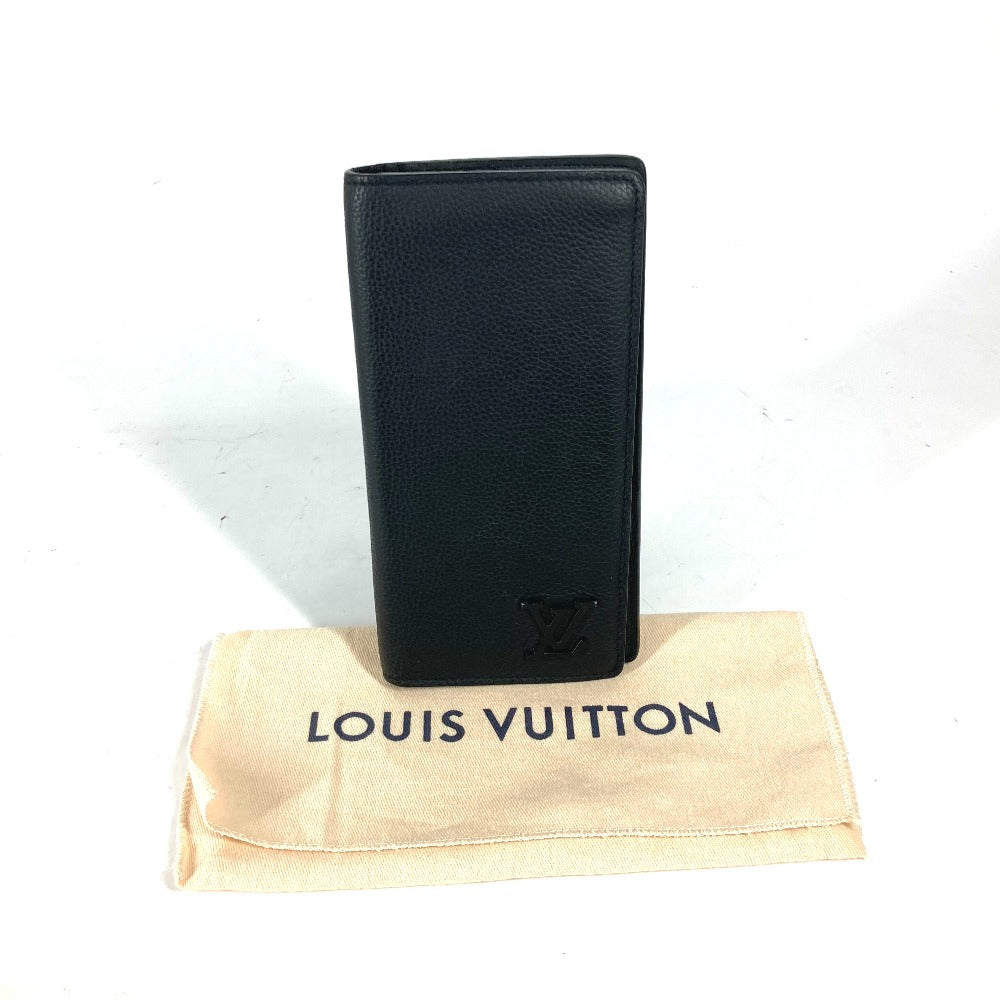 LOUIS VUITTON M69980 LV アエログラム ポルトフォイユ・ブラザ NM 2つ折り 長財布 グレインレザー ユニセックス ブラック - brandshop-reference
