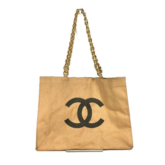 Vintage CHANEL CC Coco Mark Shoulder Bag with Pouch, Tote Bag, Chain Bag, Canvas, Women's, Beige