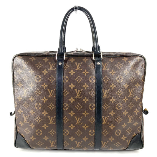 LOUIS VUITTON M40225 モノグラムマカサー ポルトドキュマン・ヴォワヤージュ PDV カバン トートバッグ ビジネスバッグ モノグラムマカサーキャンバス メンズ ブラウン - brandshop-reference