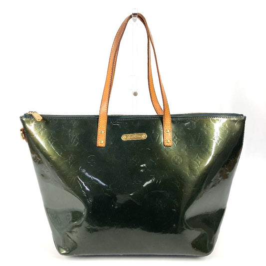 LOUIS VUITTON M93673 モノグラムヴェルニ ベルヴューGM カバン 肩掛け トートバッグ ショルダーバッグ モノグラムヴェルニキャンバス レディース ブルーニュイ グリーン