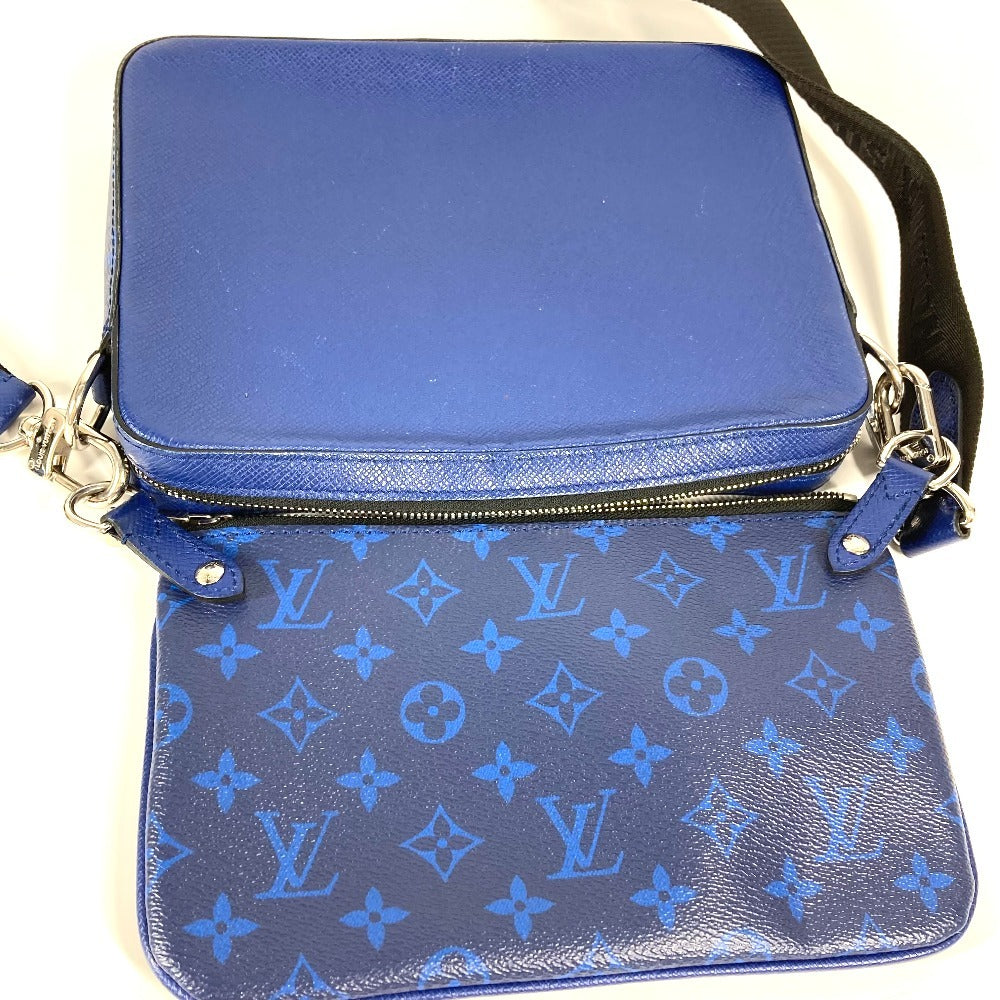 LOUIS VUITTON M30848 タイガラマ トリオ・メッセンジャー 斜め掛け カバン コインケース付き 財布 小銭入れ ショルダーバッグ タイガレザー ユニセックス ブルー - brandshop-reference