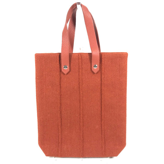 HERMES Amedaba PM Tote Bag, Mini Tote, Handbag, Wool, Women's, Orange