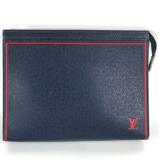 LOUIS VUITTON M63394 タイガ ポシェット ヴォワヤージュ カバン ポーチ バイカラー セカンドバッグ タイガレザー メンズ ネイビー - brandshop-reference