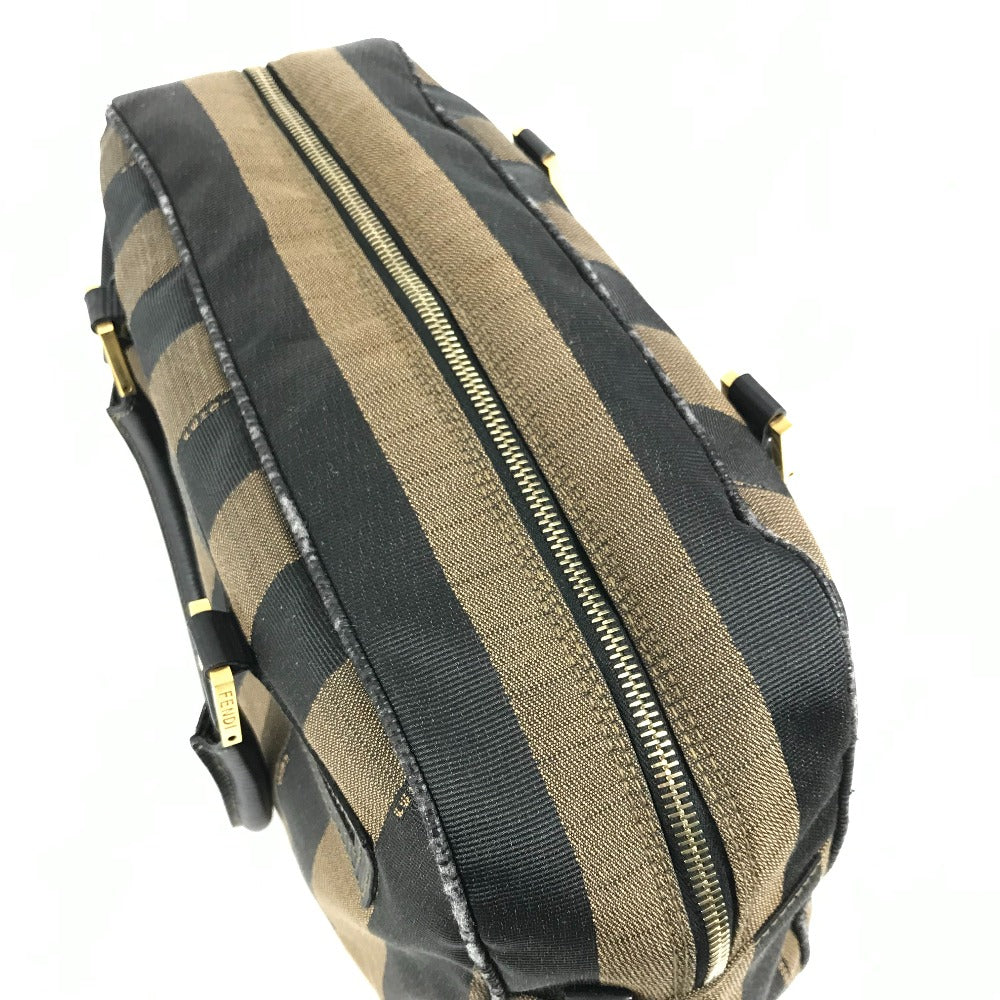 FENDI ヴィンテージ ペカン カバン ミニボストンバッグ ショルダーバッグ 肩掛け ハンドバッグ レザー/キャンバス レディース ブラック - brandshop-reference