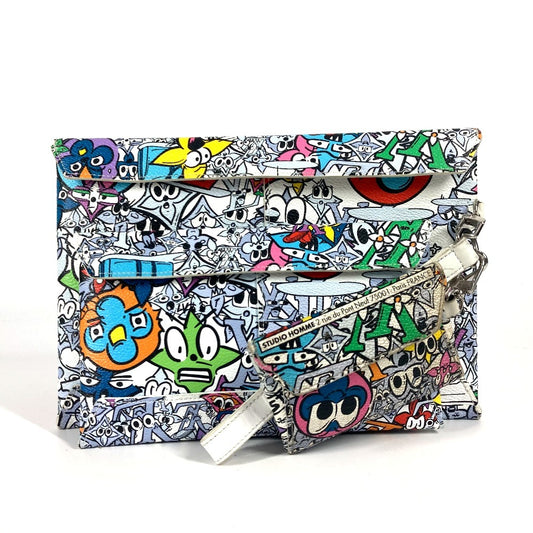 LOUIS VUITTON M82014 モノグラム コミック トリオ アンヴェロップ ポーチ カバン セカンドバッグ ストラップ付 カードケース クラッチバッグ レザー/キャンバス ユニセックス マルチカラー