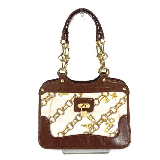 LOUIS VUITTON M95157 モノグラムチャーム カバ カバン ハンドバッグ トートバッグ ショルダーバッグ ビニール/レザー レディース ブラウン