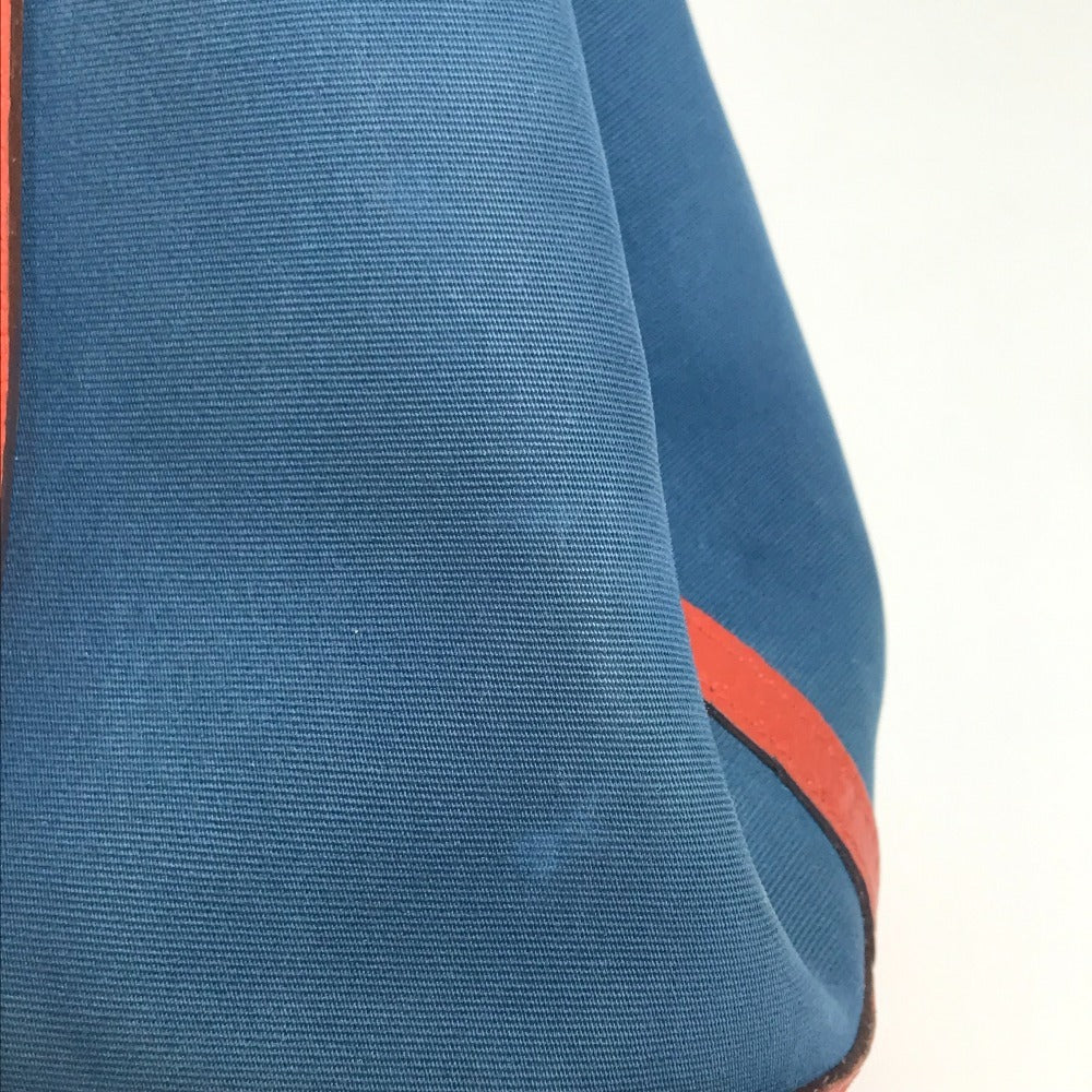 HERMES ガーデンパー ティTPM カバン ハンドバッグ バイカラー トートバッグ レザー/キャンバス レディース ブルー - brandshop-reference