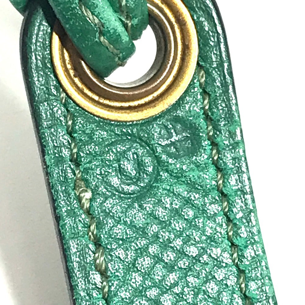 HERMES Vintage Logo Pochette Bag Mini Bag Shoulder Bag Leather Women's Green