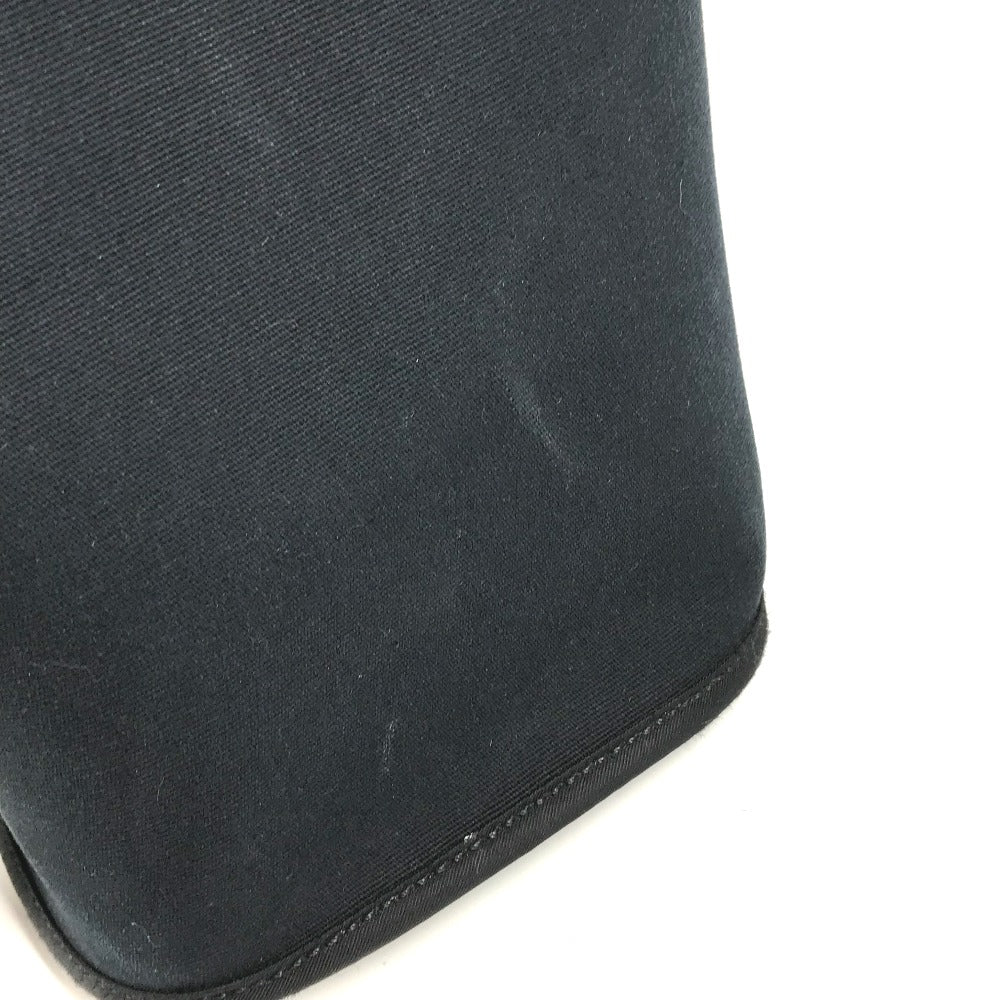 HERMES Cabag Elan PM Shoulder Bag/Tote Bag in Leather/Canvas, Dark Navy