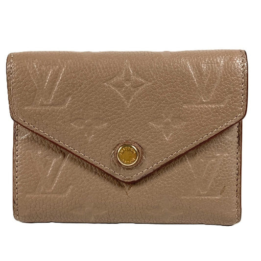 LOUIS VUITTON M63529 Monogram Emprene Portefeuille Cartera compacta Victorine Cartera triple Monogram Emprene Cuero Unisex Vison Beige