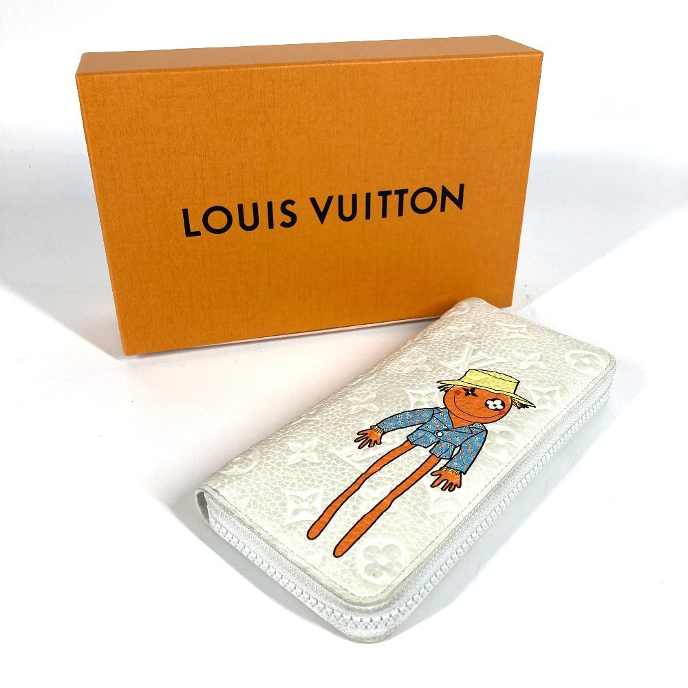 LOUIS VUITTON M80337 LV Friend Zippy Wallet Vertical Long Wallet Round Zipper Long Wallet Taurillon Maurice Unisex White