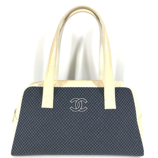 CHANEL CC Coco Mark Logo Quilted Matelasse Bag Handbag Shoulder Bag Canvas Unisex Navy