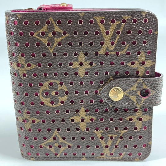 LOUIS VUITTON M95188 モノグラムペルフォ コンパクトジップ コンパクトウォレット 財布 2つ折り財布 モノグラムキャンバス レディース フューシャ ピンク
