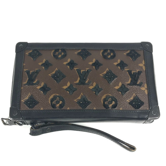 LOUIS VUITTON M45061 モノグラム・タフタージュ ソフトトランク・クラッチ セカンドバッグ ポーチ ストラップ付 クラッチバッグ モノグラムキャンバス ユニセックス ブラック