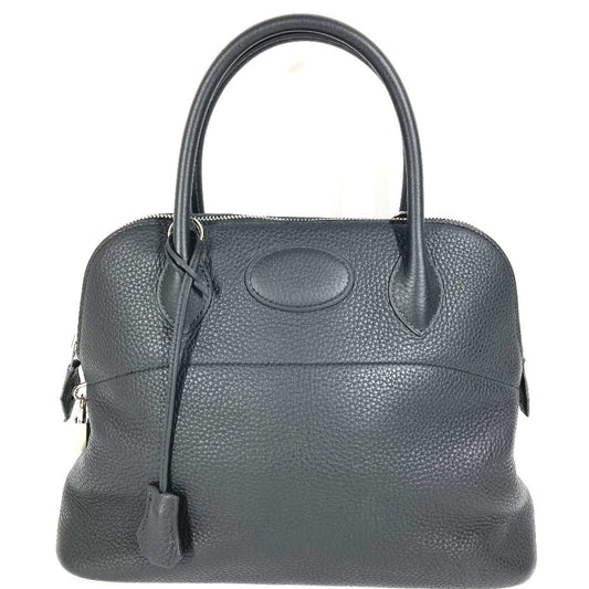 HERMES Bolide 31 Shoulder Bag, Tote Bag, Handbag, Taurillon Leather, Unisex, Black