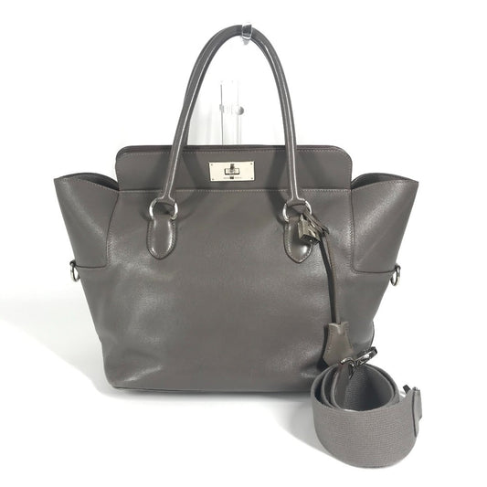 HERMES Toolbox 26 Bag, Crossbody/Shoulder Bag, 2-Way Handbag/Shoulder Bag, Unisex, Leather, Etain Gray