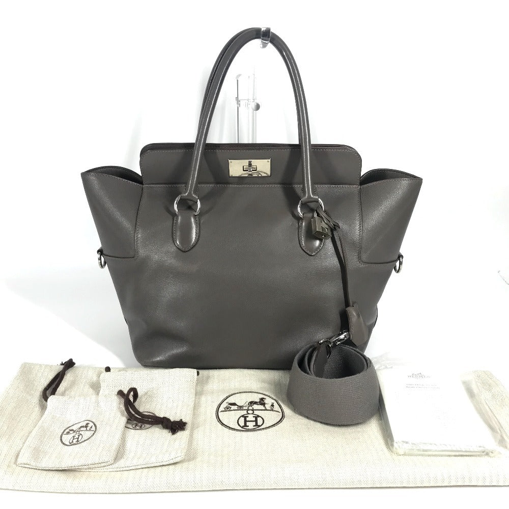HERMES ツールボックス 26 ツールボックス26 カバン 斜め掛け 肩掛け 2WAYバッグ ハンドバッグ ショルダーバッグ レザー ユニセックス エタン グレー