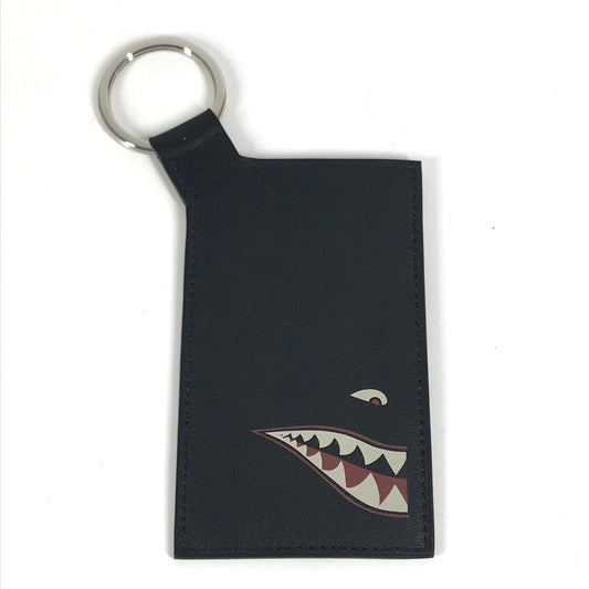 HERMES City Pass Shark Business Card Case, Leather, Unisex, Black