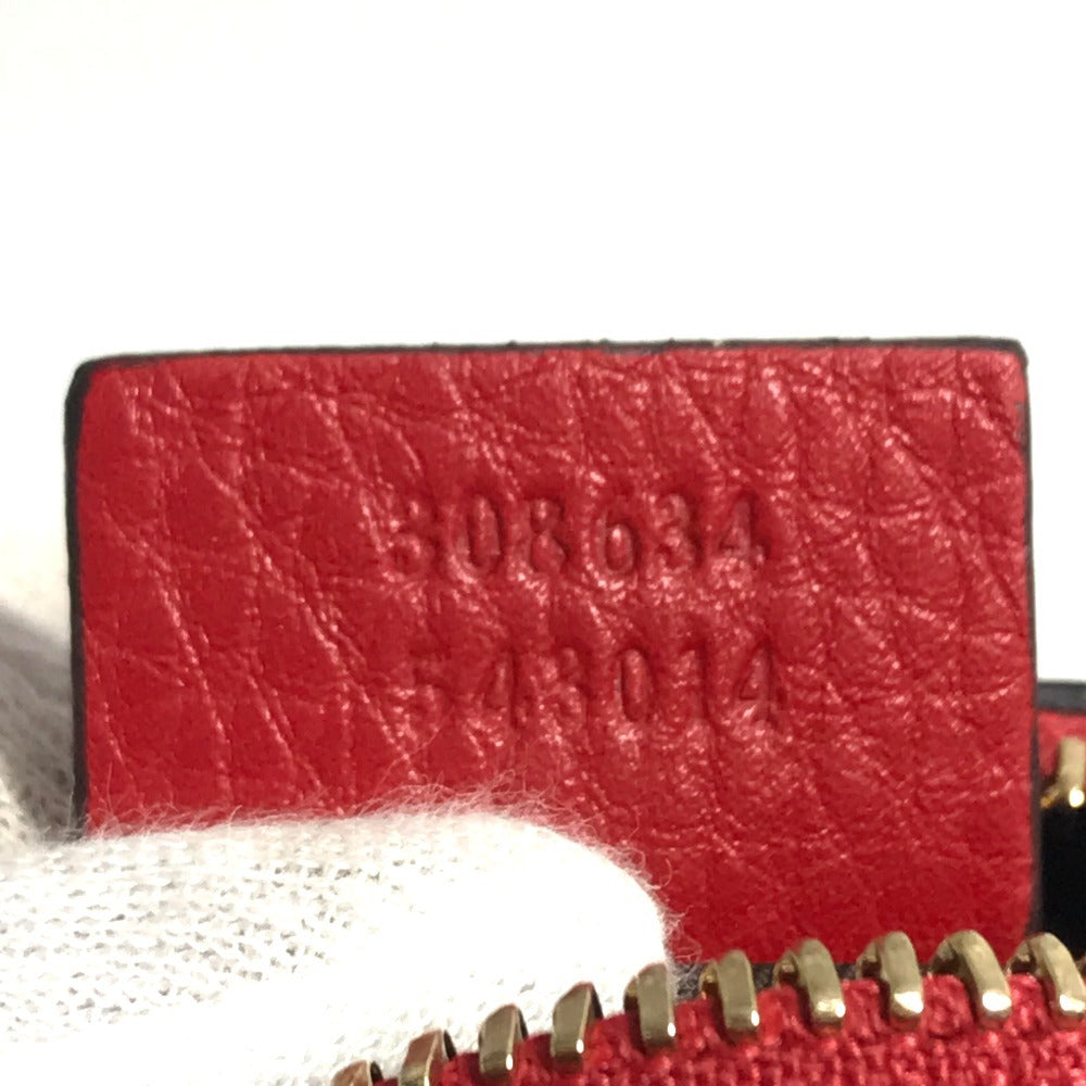 GUCCI 308634 ソーホー GG ロゴ メイクポーチ マルチポーチ フリンジ 化粧ポーチ レザー ユニセックス レッド