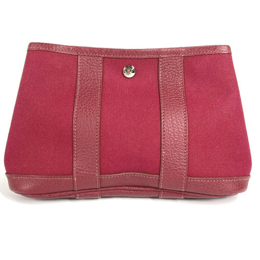 HERMES Garden Party TTPM bag, second bag, mini bag, pouch, Toile Officier, women's, red