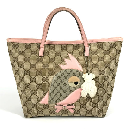 GUCCI 271101 GG Papagalo Parrot Charm Tote Bag/Handbag in GG Canvas/Leather, Kids' Pink
