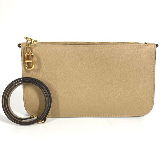 HERMES Zip Ango To Go Chaine d'Ancre Pouch "Zip Ango" To Go Chaine d'Ancre Handbag Shoulder Bag Evercolor Unisex Beige