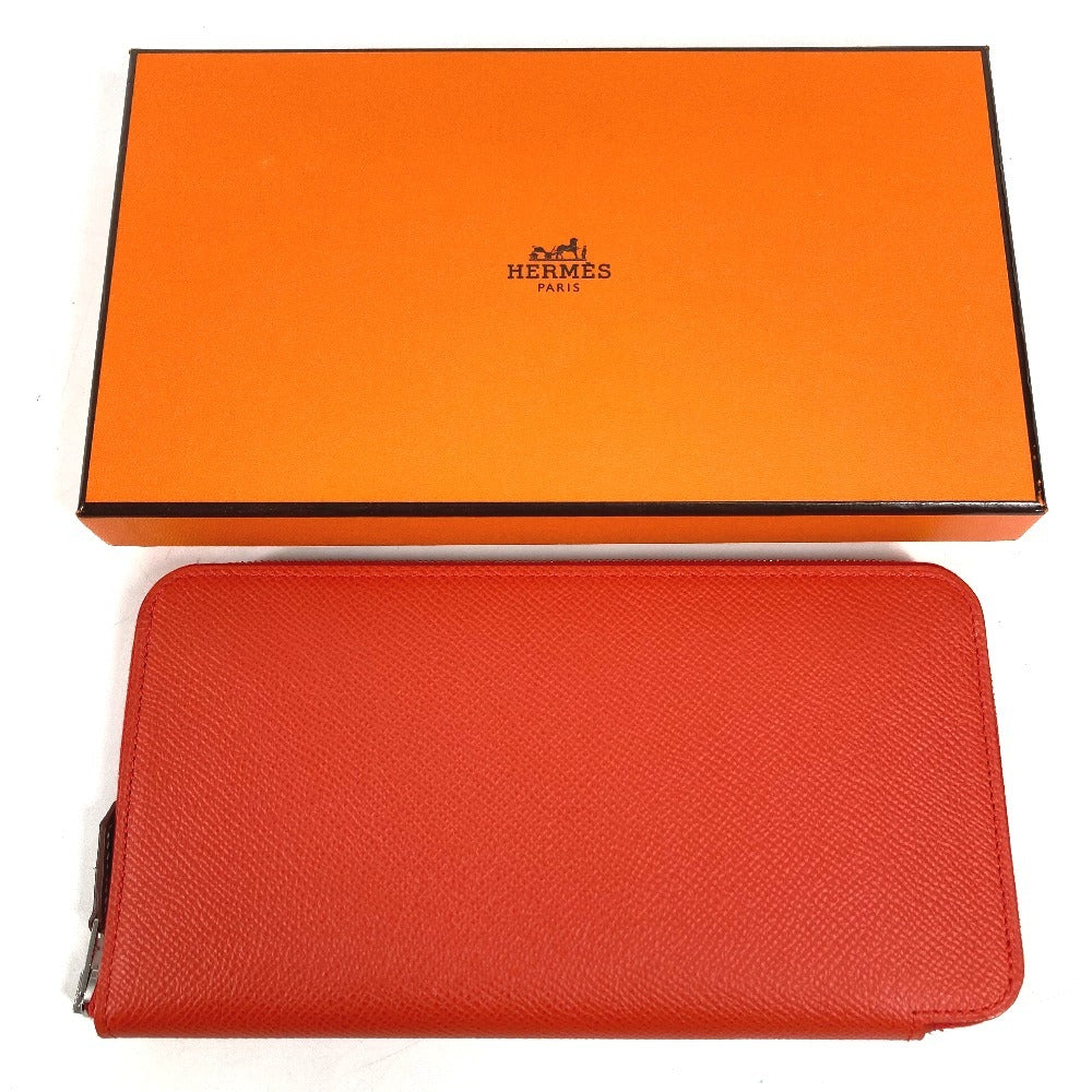 HERMES アザップロング シルクイン アザップロングシルクイン 財布 ロングウォレット ラウンドファスナー 長財布 エプソン レディース カプシーヌ オレンジ