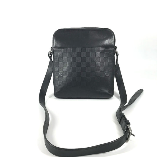 LOUIS VUITTON N23355 ダミエアンフィニ ポシェット ディストリクト カバン 斜め掛け ポシェット ショルダーバッグ ダミエアンフィニレザー ユニセックス オニキス ブラック