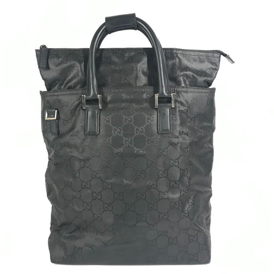 GUCCI 012-0380 ロゴ GG 縦型トート トートバッグ カバン ハンドバッグ ナイロン ユニセックス ブラック